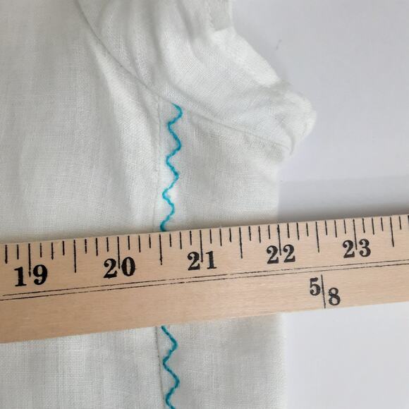 Lilly Pulitzer Breakers Row Ombré Linen Tunic Top Embroidered Womens M Resort - Picture 9 of 11